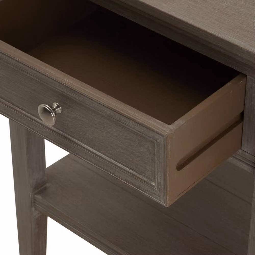 Lemon Pavilion Furniture and Decor The Serene Collection One Drawer Side Table, Grey, W: 48 cm, D: 43 cm, H: 59 cm – 3
