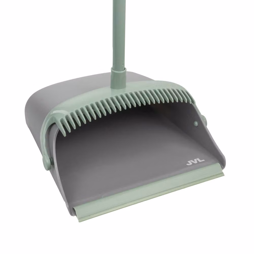 JVL Long Handle Lobby Dustpan and Brush Set in Grey – 2