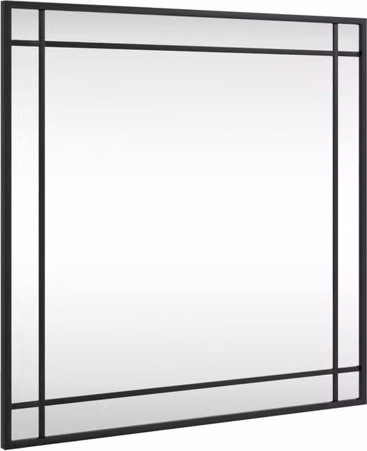 Berkfield Home Minimalist Square Wall Mirror in Black, W: 60 cm, H: 60 cm – 1