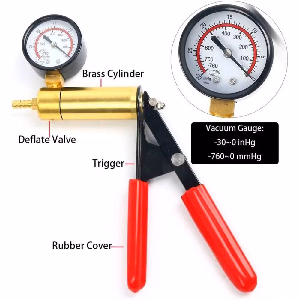 Nordara 15 Piece Handheld Vacuum Pressure Tester Kit in Red – 3