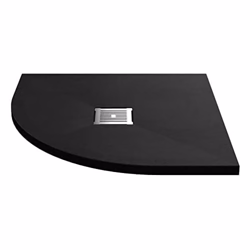 nuie NLT91105 Modern Slimline Quadrant Corner Shower Tray, Slate Black, W: 800 mm x D: 800 mm