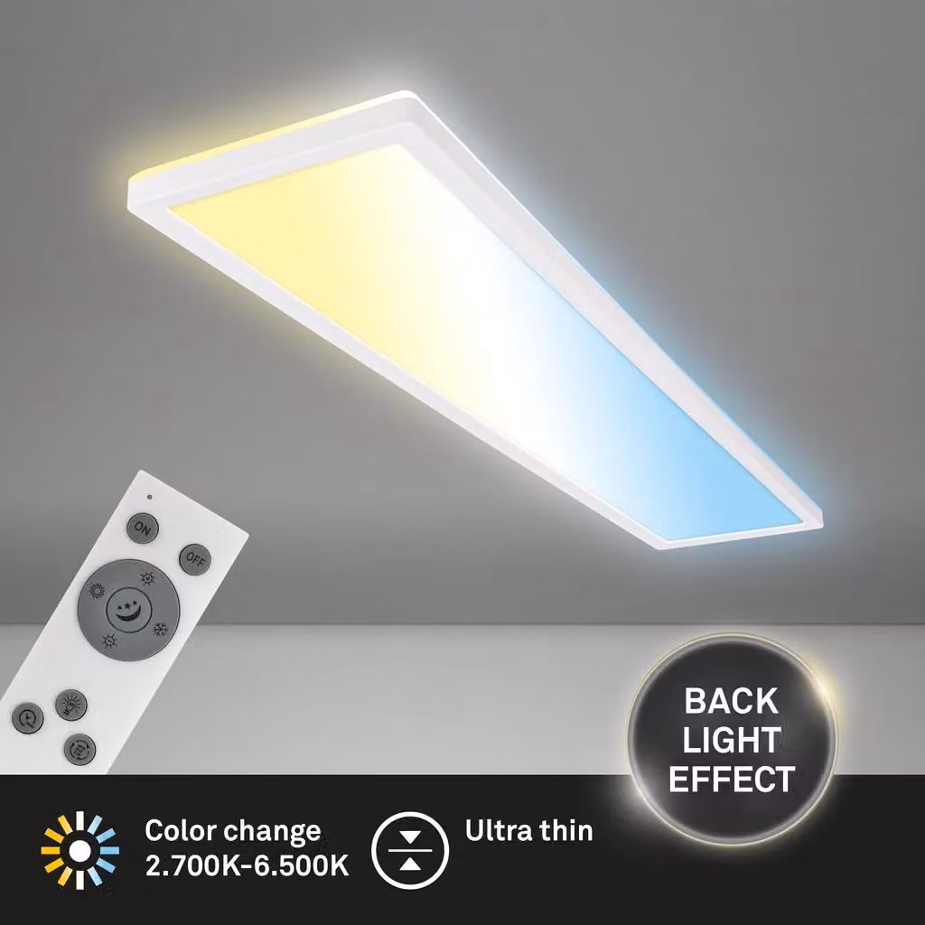 Briloner Ultra Flat White CCT LED Ceiling Panel with Dimming and Remote Control – 2
