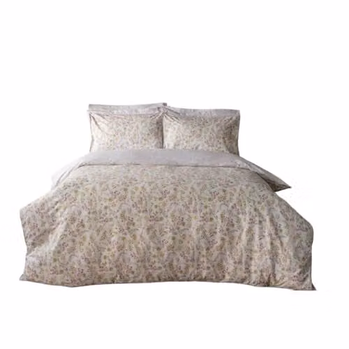 Belledorm Kira Reversible Floral Duvet Set and Pillowcase in Multicolour, W: 140 cm, L: 200 cm