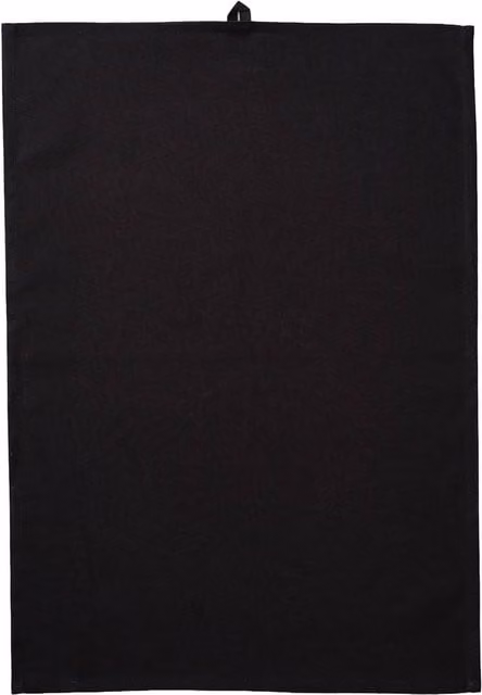 Nutshell Plain Black Cotton Tea Towel with Hanging Loop