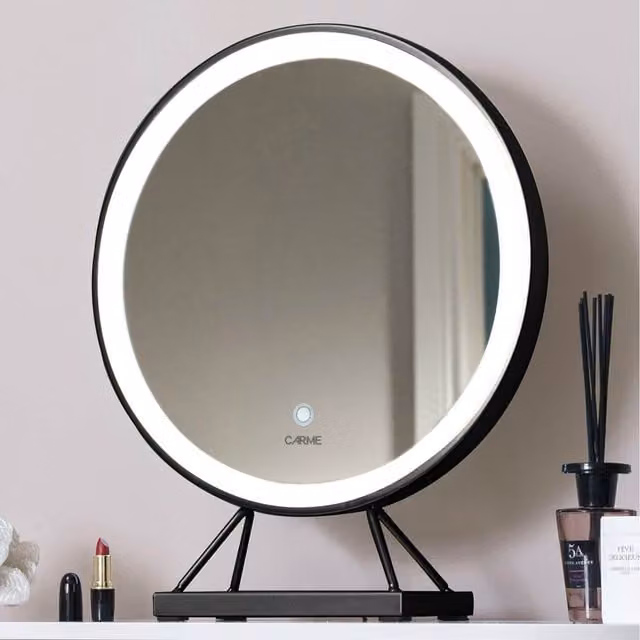 CARME Belle Medium LED Makeup Mirror with Touch Sensor and Lights in Black