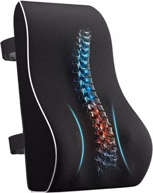 SPETLEK Black Memory Foam Back and Seat Support Cushion, Contoured Wedge Design, W/D/H: 100 x 190 cm – 1