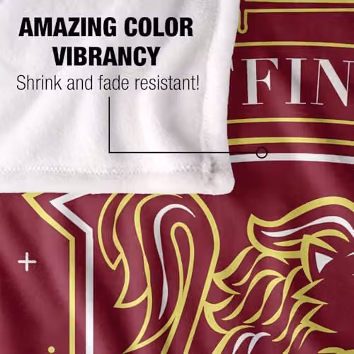 Warner Bros. Harry Potter Gryffindor Shield Super Soft Fleece Throw Blanket, Red and Multicolour, W: 152 cm, D: 127 cm – 3