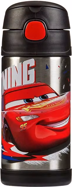 Thermos Disney Cars FUNtainer Stainless Steel Kids Straw Bottle, Multicolour, 355ml – 7
