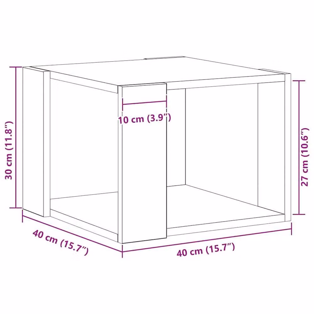 Berkfield Home Traditional Square Coffee Table in Black Oak, W/D/H: 40 x 40 x 30 cm – 6