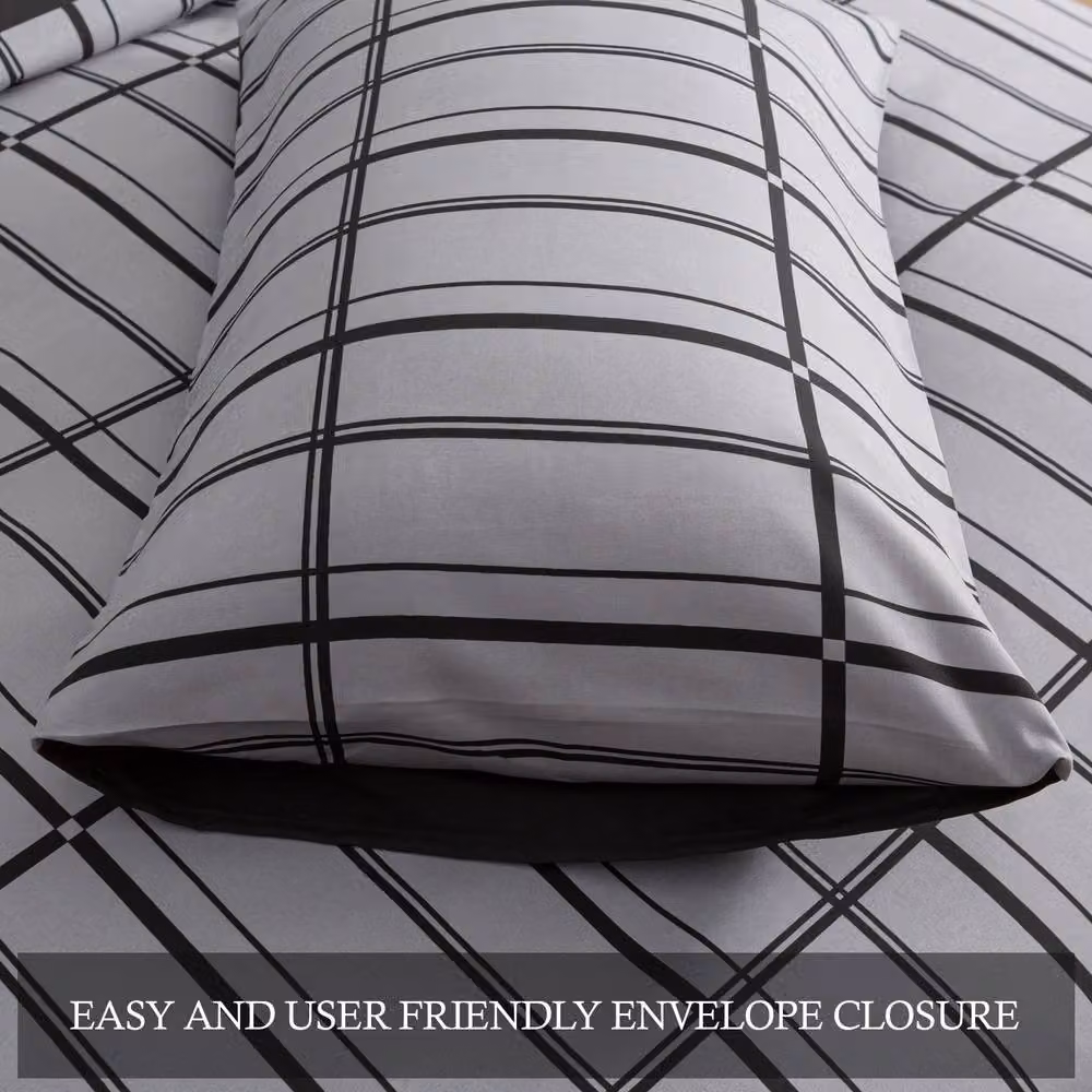 Grace Grey Premium Microfibre Duvet Cover Set with Pillowcase, Single Size – 8