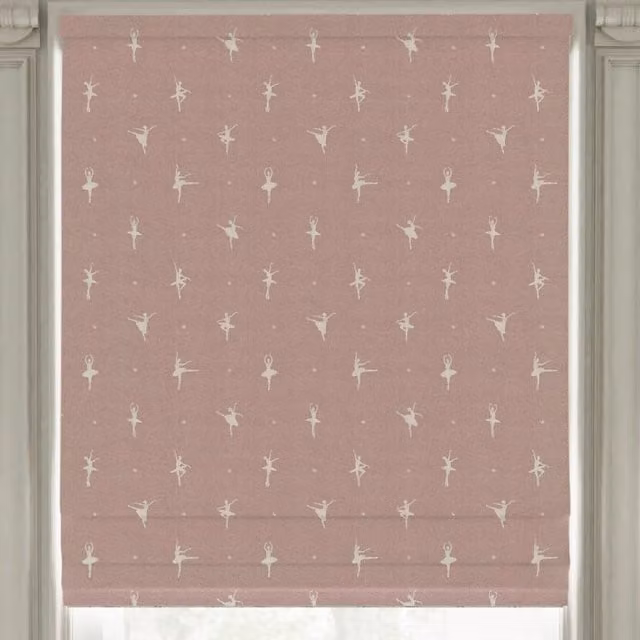 ANTE DECOR Ballerinas Printed Cotton Made To Measure Roman Blind in Pink