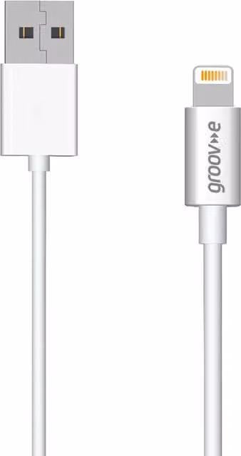 Groov-e Lightning to USB-A Charging Cable, White