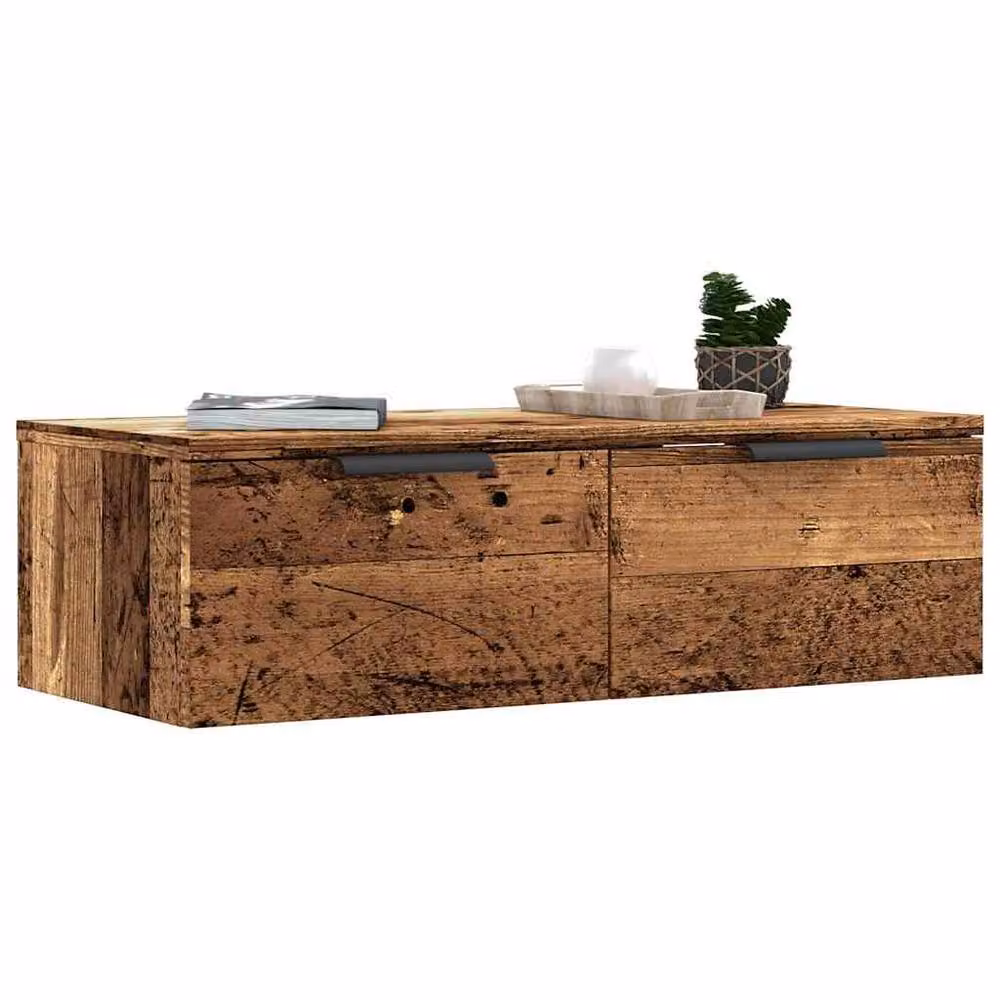 Berkfield Home Wall Cabinet in Old Wood Brown, W/D/H: 68 x 30 x 20 cm – 2