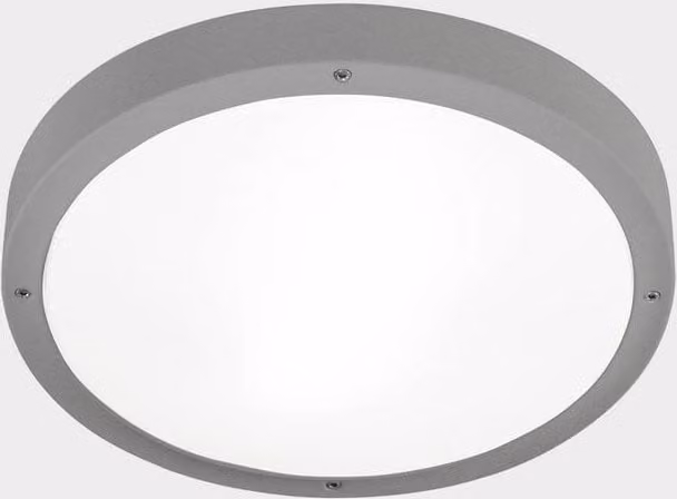 Netlighting Basic Grey Outdoor Flush LED Ceiling Light, 13.5W, IP66, CCT 2700K 3200K 4000K