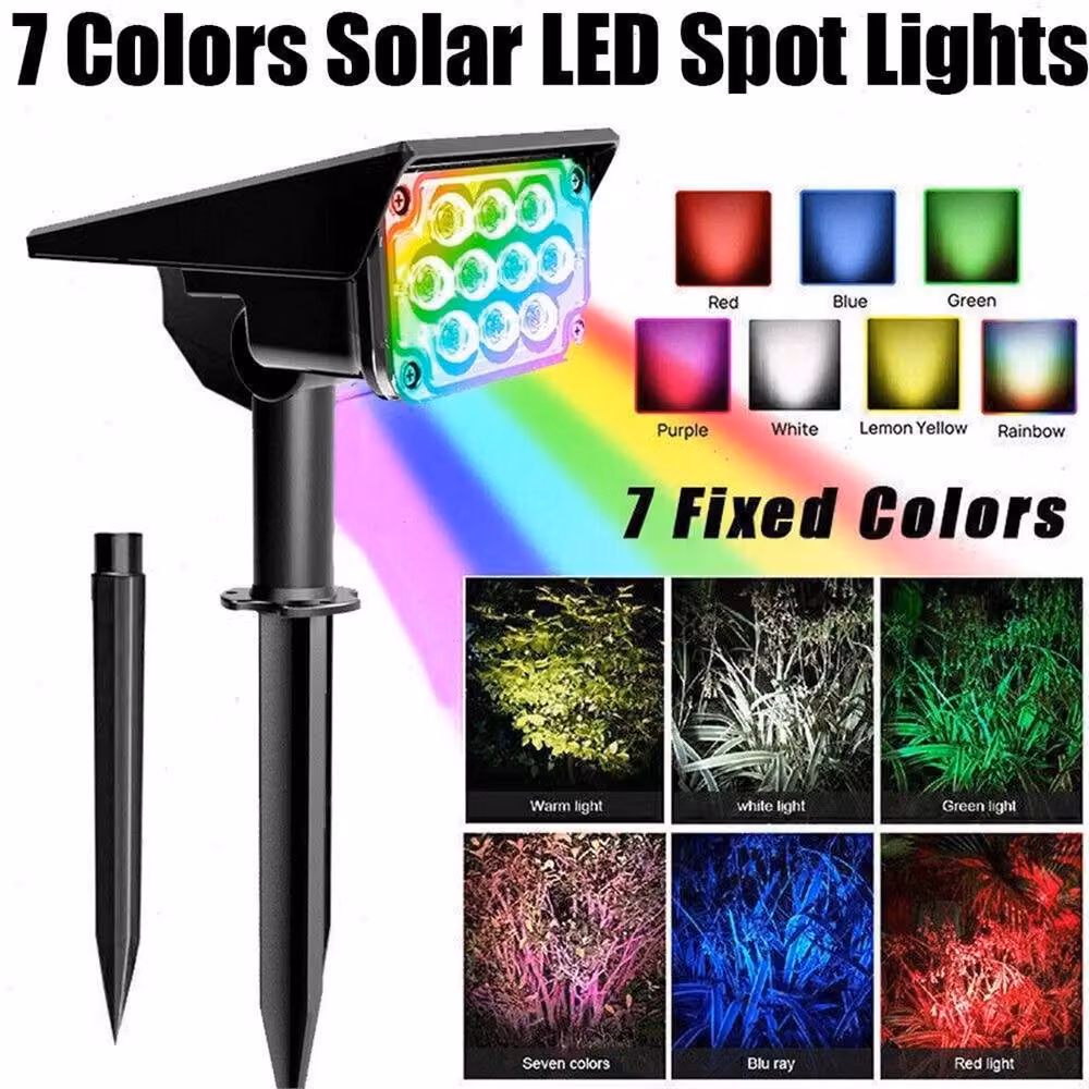 Nordara T-SUN Solar RGB LED Outdoor Garden Spotlight in Black with Dusk Sensor and IP65 Waterproof Rating – 2