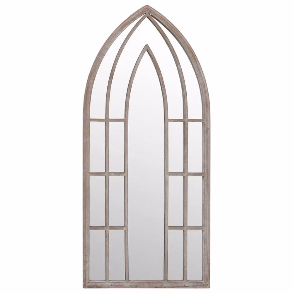 Berkfield Decorative Garden Wall Mirror in Sand Beige, W/H: 100 x 45 cm – 3