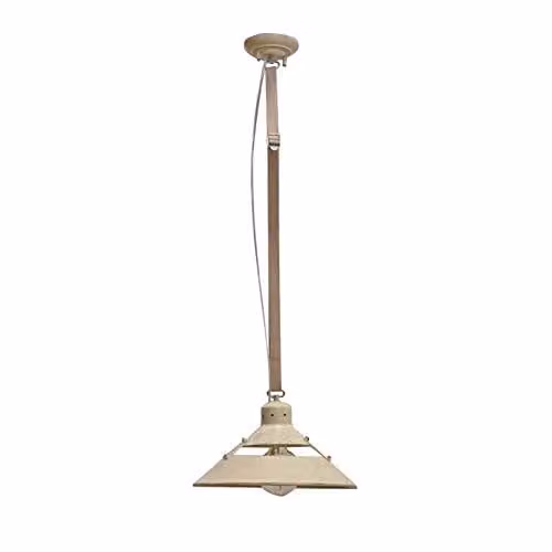 Netlighting Mantra M5431 Industrial Dome Ceiling Pendant, Sand Metal and Beige – 1