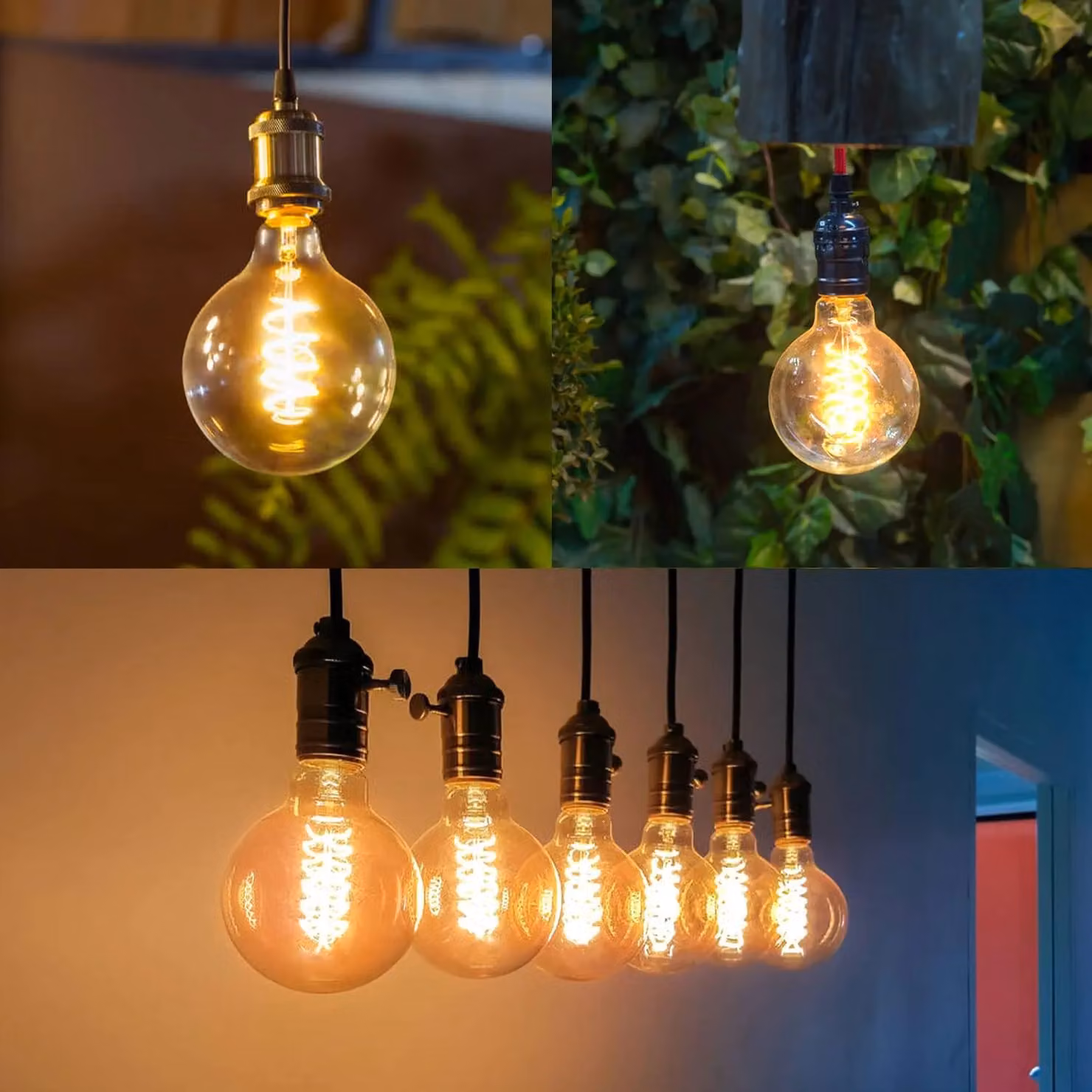 ExtraStar Pack of 2 Spiral Vintage LED Filament Light Bulbs, 6W G80 E27, Yellow Transparent – 3