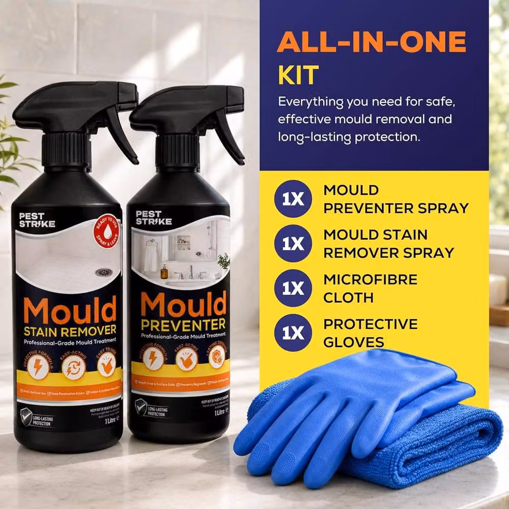 volila Mould Remover and Prevention Kit Anti Mould Spray Set for Walls and Tiles, Black, 1000ml – 3