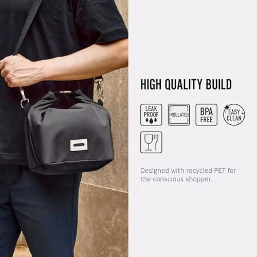 Black + Blum Insulated Leakproof Lunch Bag, 10L, Black – 6