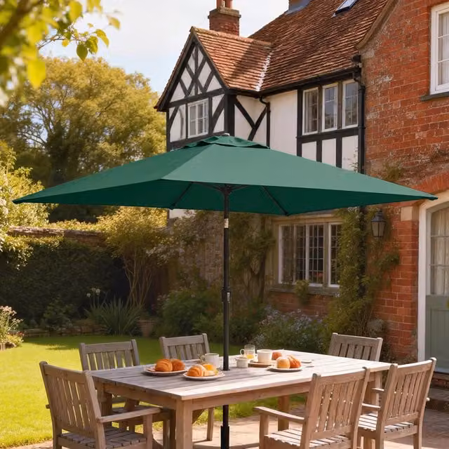 Outsunny Garden Parasol Outdoor Umbrella with Tilt Function in Green