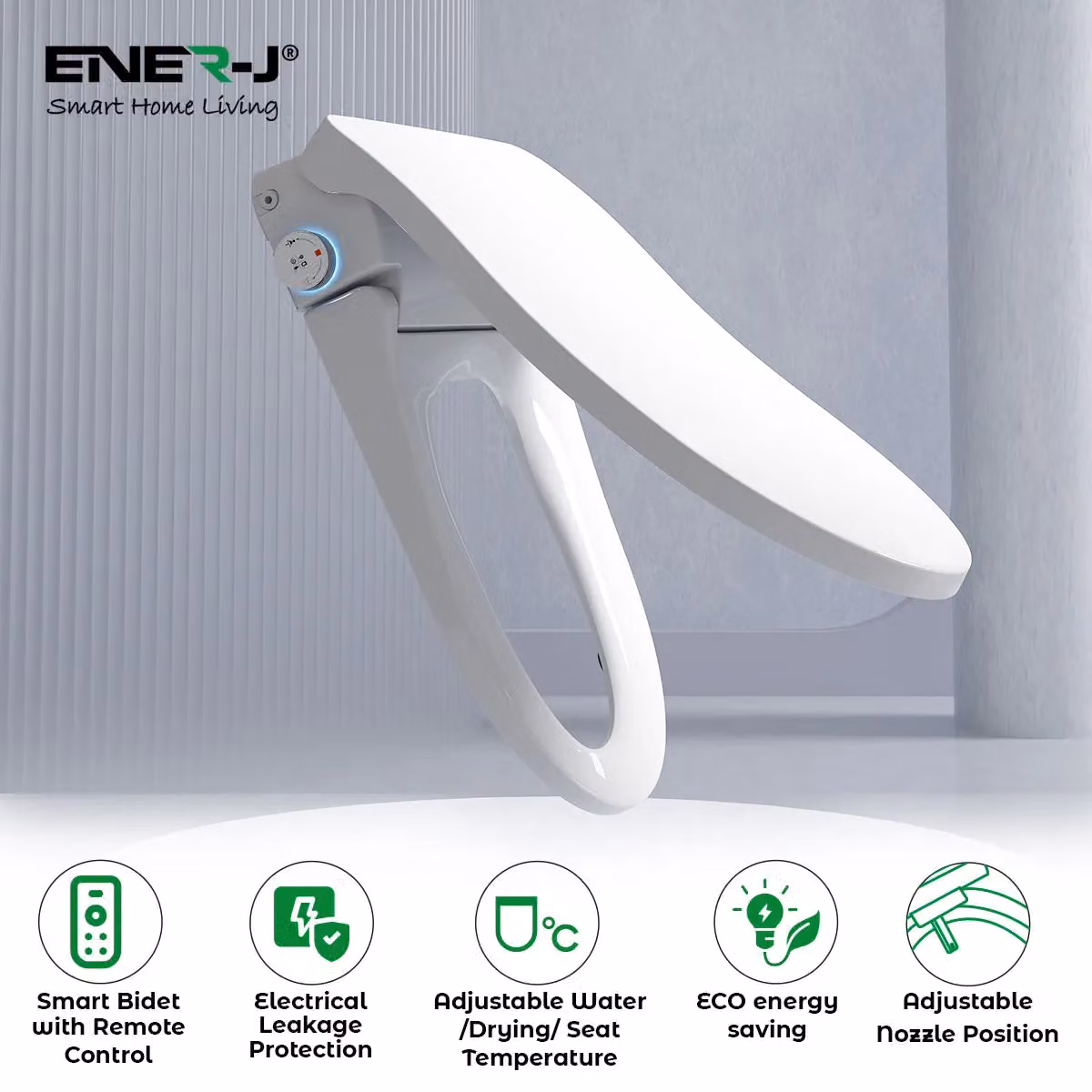 ENER-J Smart Toilet Seat Cover in White – 2