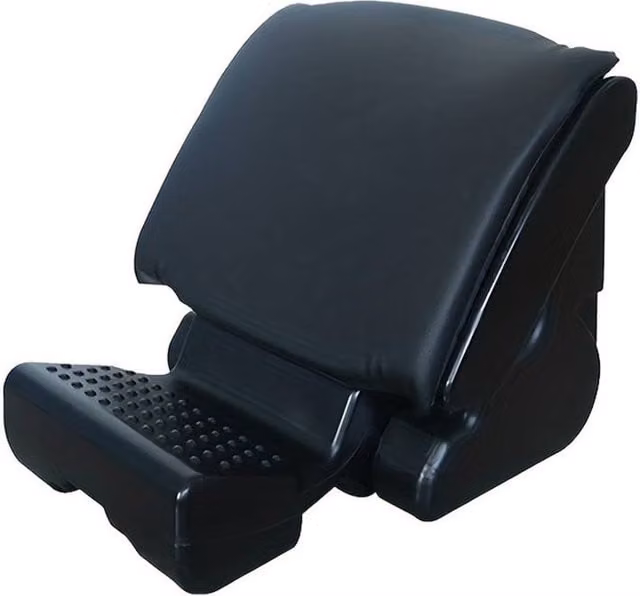 Ventryn Foldable Angle Adjustable Footstool with Soft Black Synthetic Leather Cushion – 1