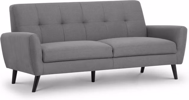 Ashfield Grey Linen Fabric 3 Seater Upholstered Sofa