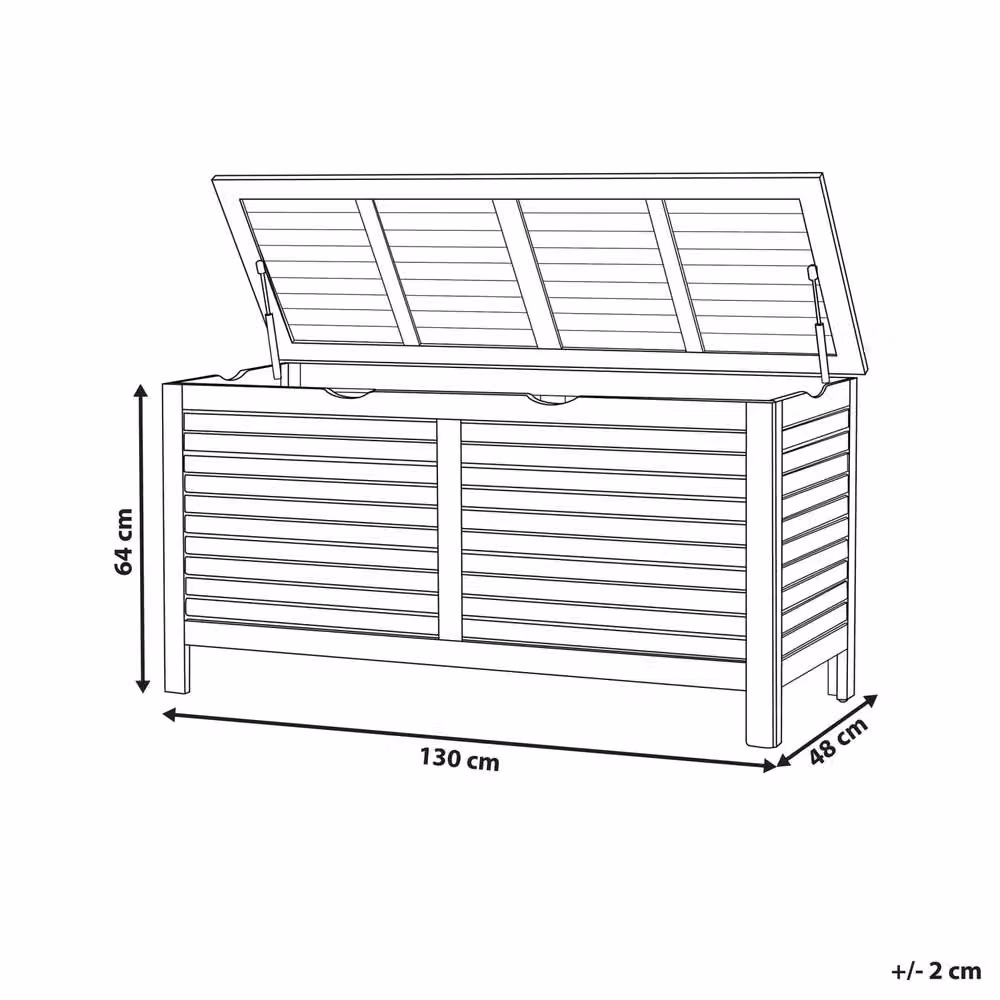 Wyld and Coco Acacia Garden Storage Box, Brown, W: 130 cm, D: 64 cm, H: 64 cm – 3