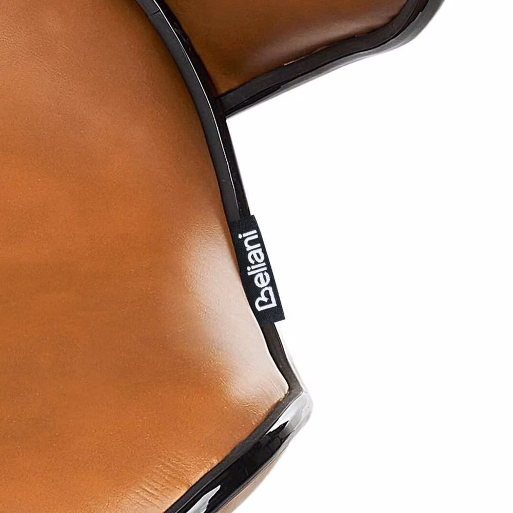 Wyld and Coco Set of 2 Brown Faux Leather Swivel Bar Stools with Gas Lift – 5