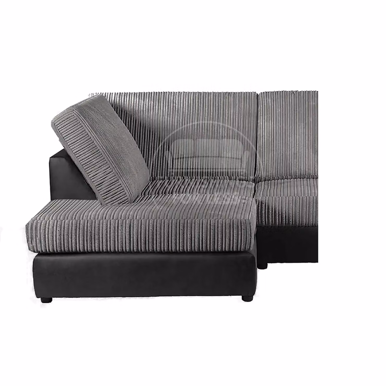 Furnishings For Less UK Luxor Jumbo Cord 5 Seat Left Hand Corner Sofa in Grey – 2