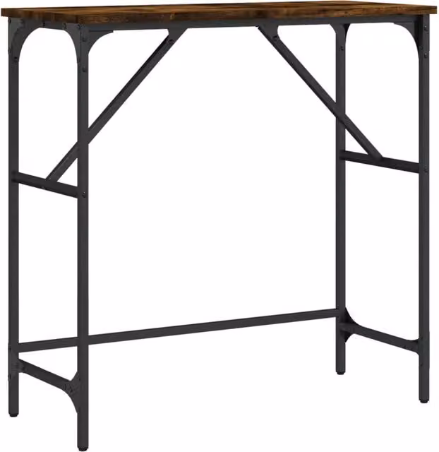 Berkfield Home Smoked Oak Console Table in Brown, W/D/H: 75 x 32 x 75 cm