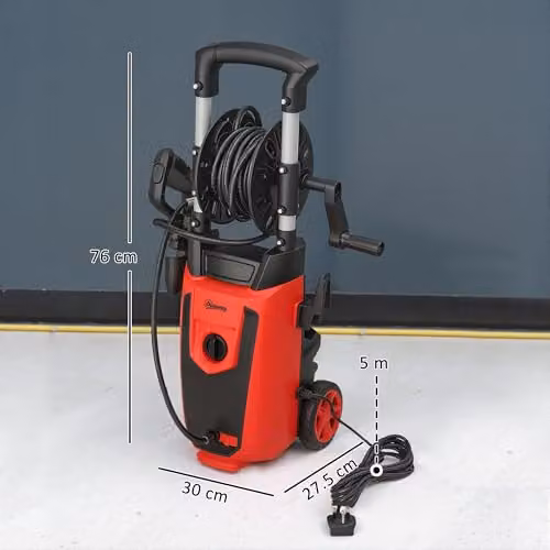 Outsunny 1800 W High Pressure Washer in Red with 150 Bar Pressure and 420 L/h Flow – 7