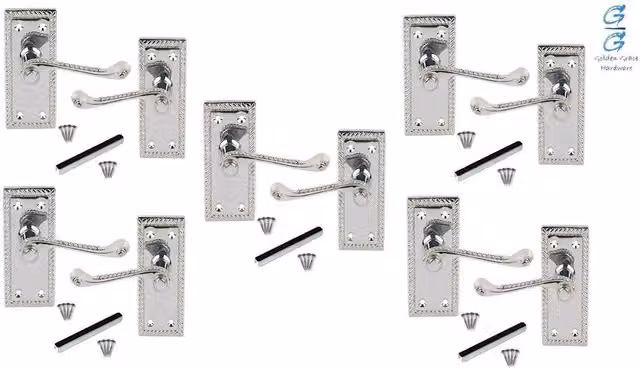 Golden Grace Georgian Lever Latch Door Handles in Chrome