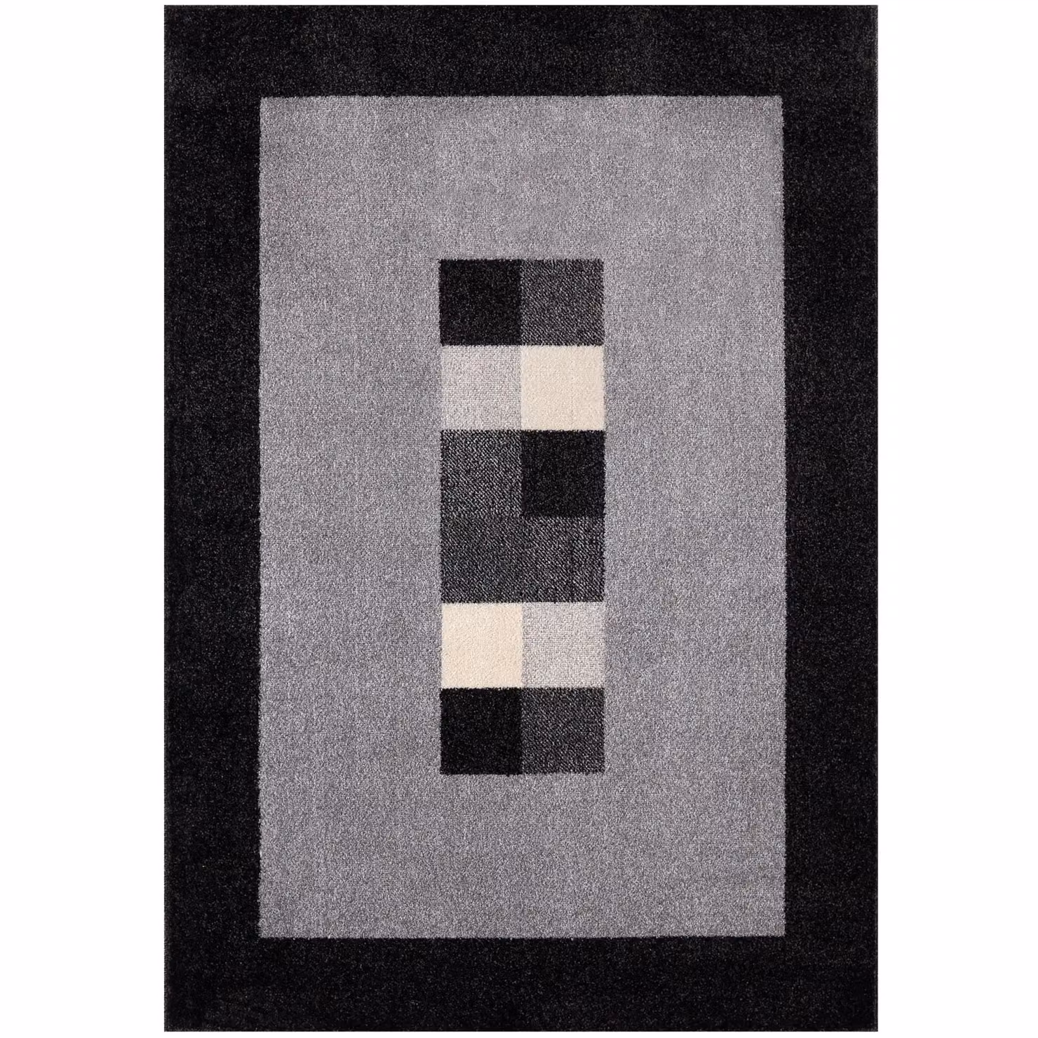 THE RUGS Modern Geometric Area Rug in Grey and Black, W/D/H: 120 x 170 cm – 2