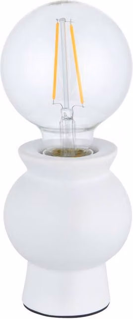 First Choice Lighting Tate White Abstract Ceramic Table Lamp for Retro E27 Bulbs – 1