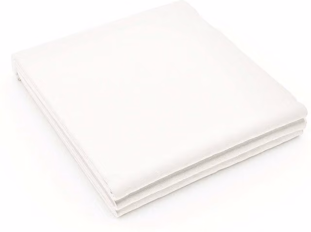 Bedeck of Belfast 200 Thread Count White Cotton Percale Single Flat Sheet, W: 90 cm, L: 200 cm