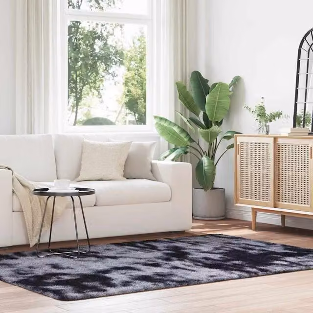 Berkfield Home NAVARRA Shaggy High Pile Rug, Dark Grey, W: 160 cm, D: 230 cm