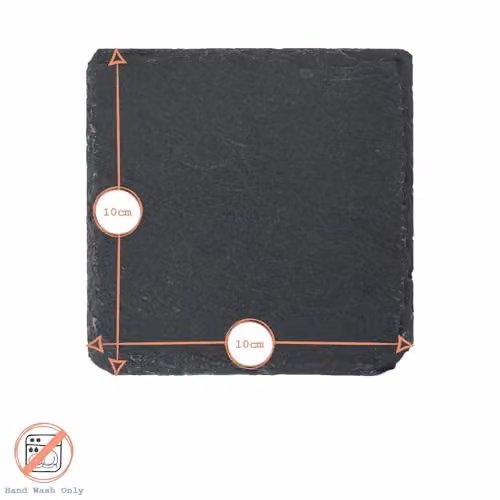 Argon Tableware Square Black Slate Coasters, Set of 12, 10 cm – 3