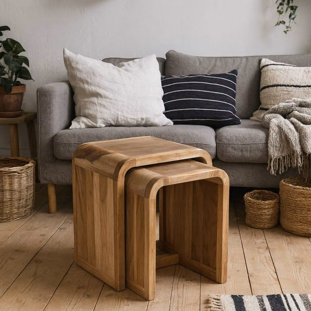 Wyld Haus Los Angeles Reclaimed Wood Nesting Tables Set of 2 in Brown – 2