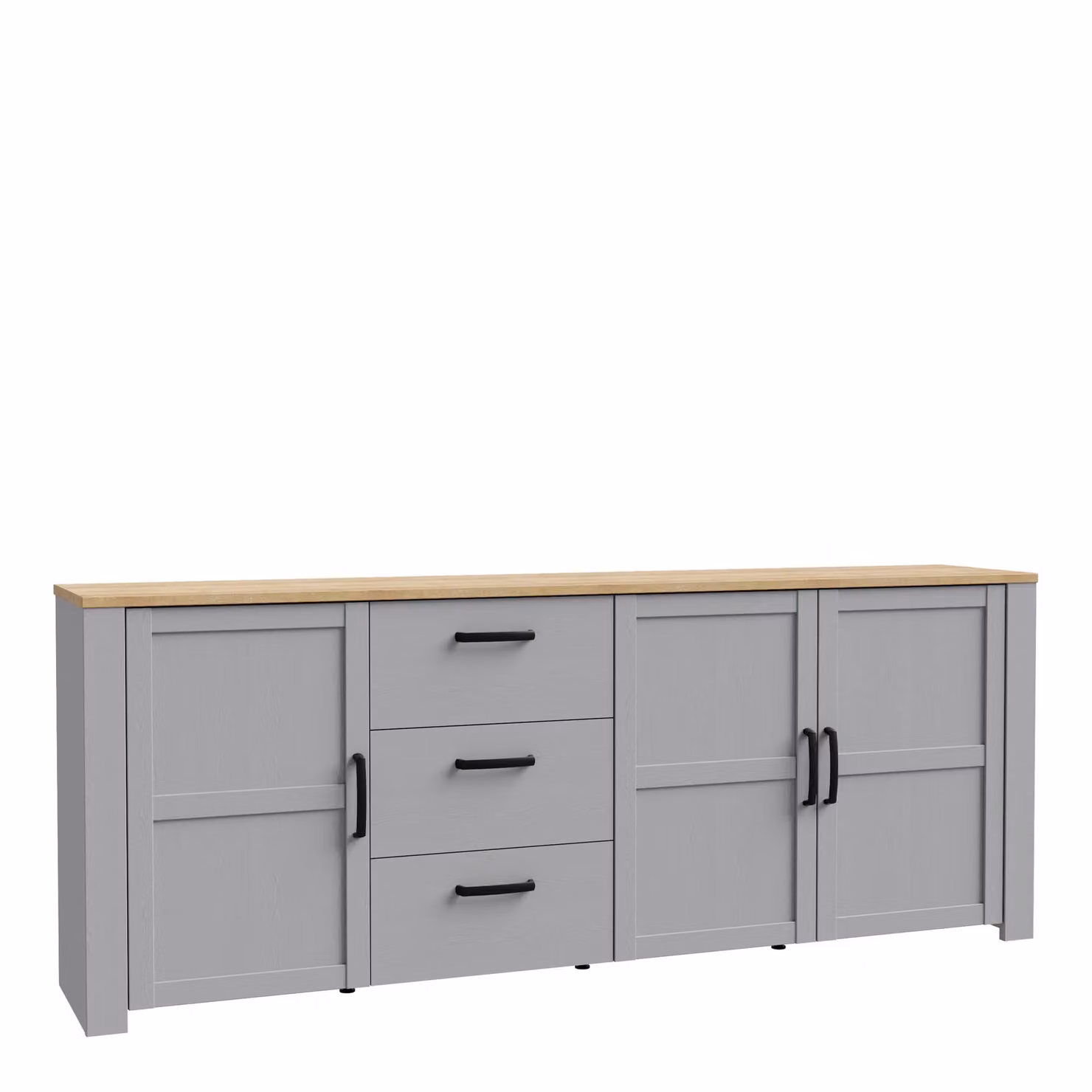 Furniture To Go Bohol Large Sideboard in Light Grey Oak Wood with Soft Close Drawers – 2