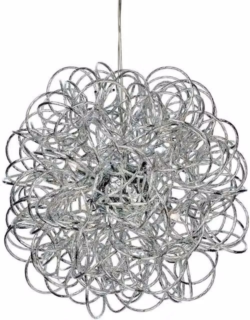 Firstlight Stella 6 Light Ribbon Ceiling Pendant in Chrome and Grey with G9 Bulbs