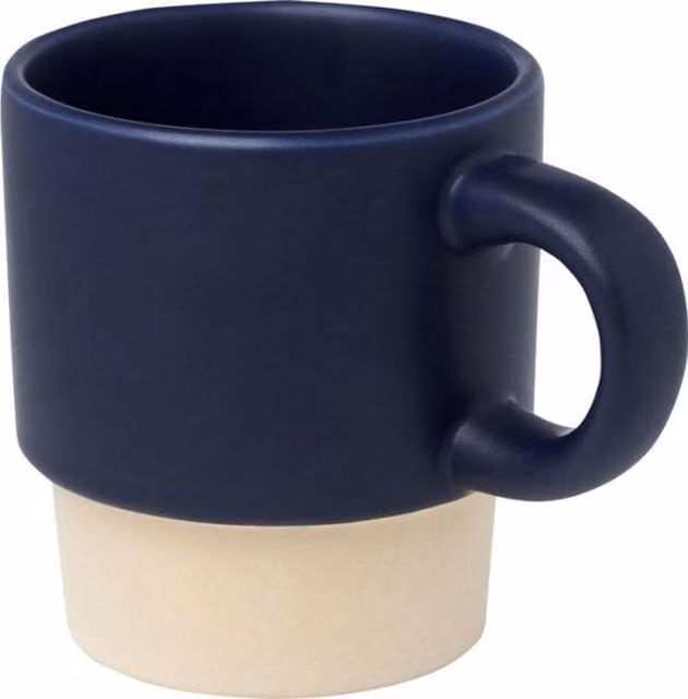 Generic Stackable Ceramic Espresso Cup, 130ml, Blue and Yellow