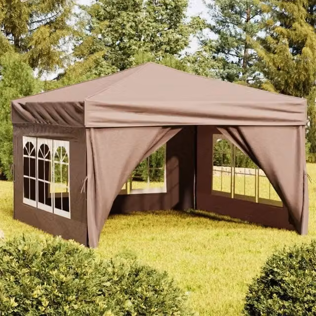 Berkfield Home Folding Party Tent with Sidewalls, Beige, W 3 m x D 3 m