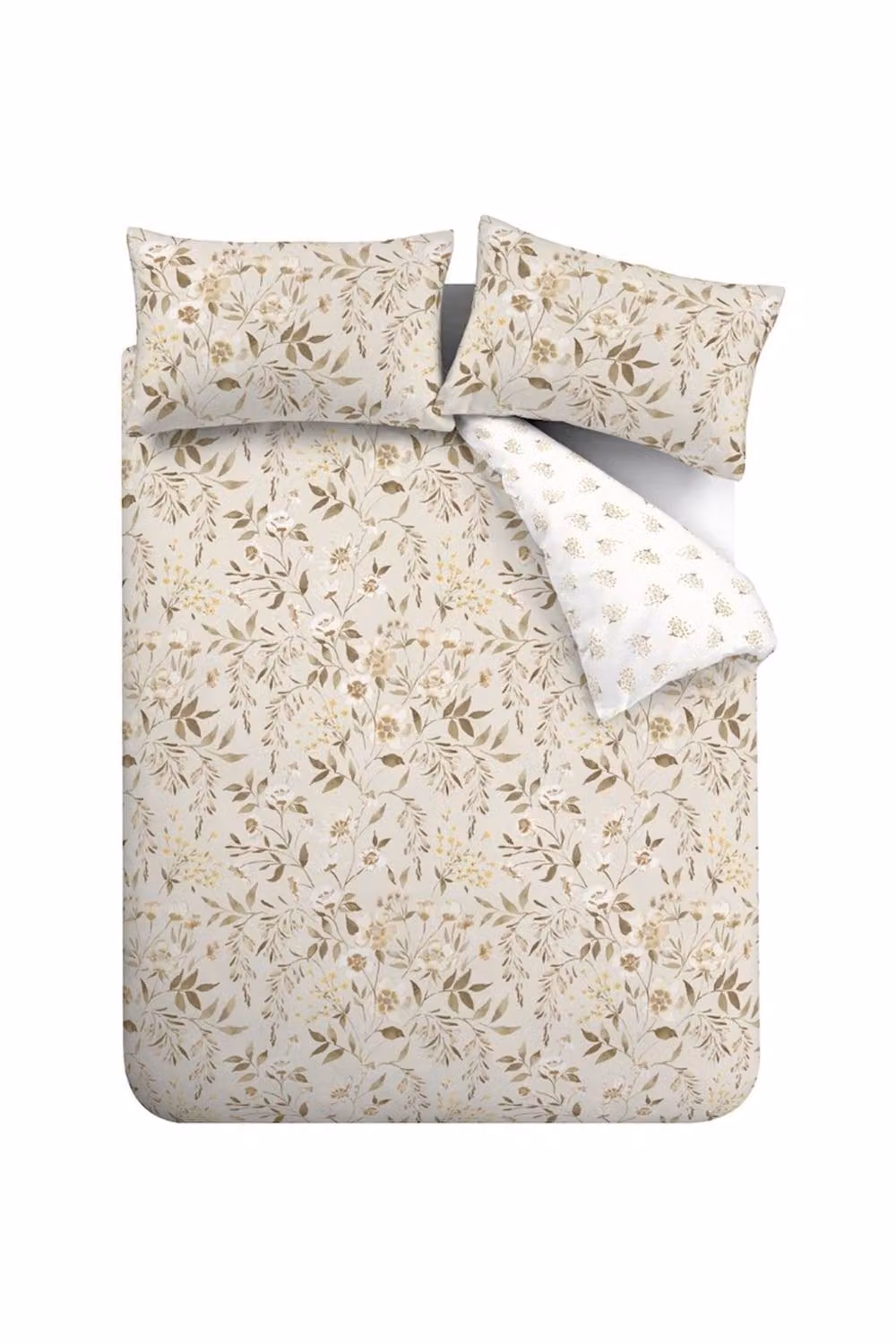 Catherine Lansfield Isadora Floral Reversible Duvet Cover and Pillowcase Set in Beige – 2