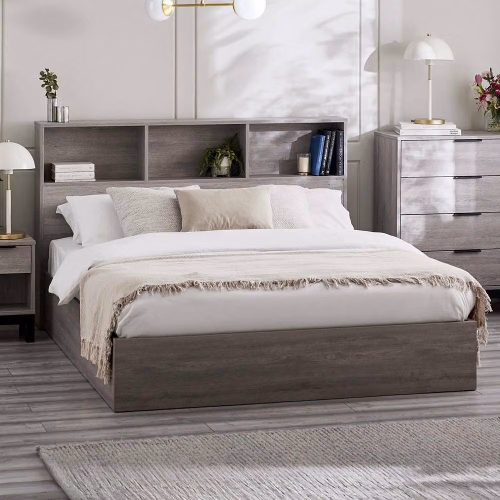 Cheshire Alder Ottoman Storage Bed in Grey Oak, Double (135cm) – 3