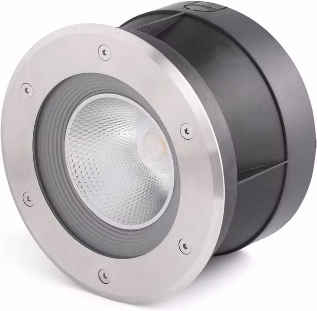 Netlighting Suria LED Outdoor Recessed Ground Spotlight in Grey Stainless Steel with Warm White Light – 2