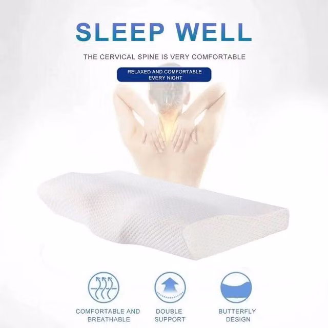 NESTLUNE White Memory Foam Cervical Wedge Pillow for Babies, Cot Size