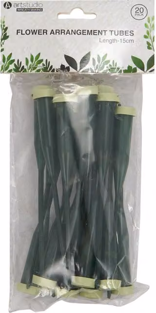 Art Studio Pack of 20 Green Plastic Flower Arrangement Tubes