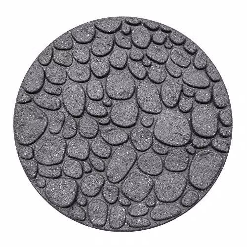 Garden Gear Reversible Eco-Friendly River Rock Effect Ornamental Stepping Stone in Grey, W/D: 45 x 45 cm – 2